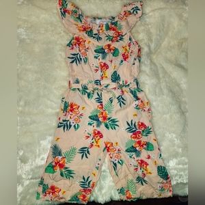 Girls 3T light pink/peach capri romper